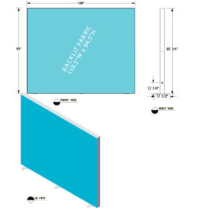 LumiWall 10' x 8' LED Backlit Printed Fabric Display - specifications