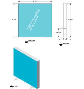 LumiWall 4' x 4' LED Backlit Printed Fabric Display - specifications