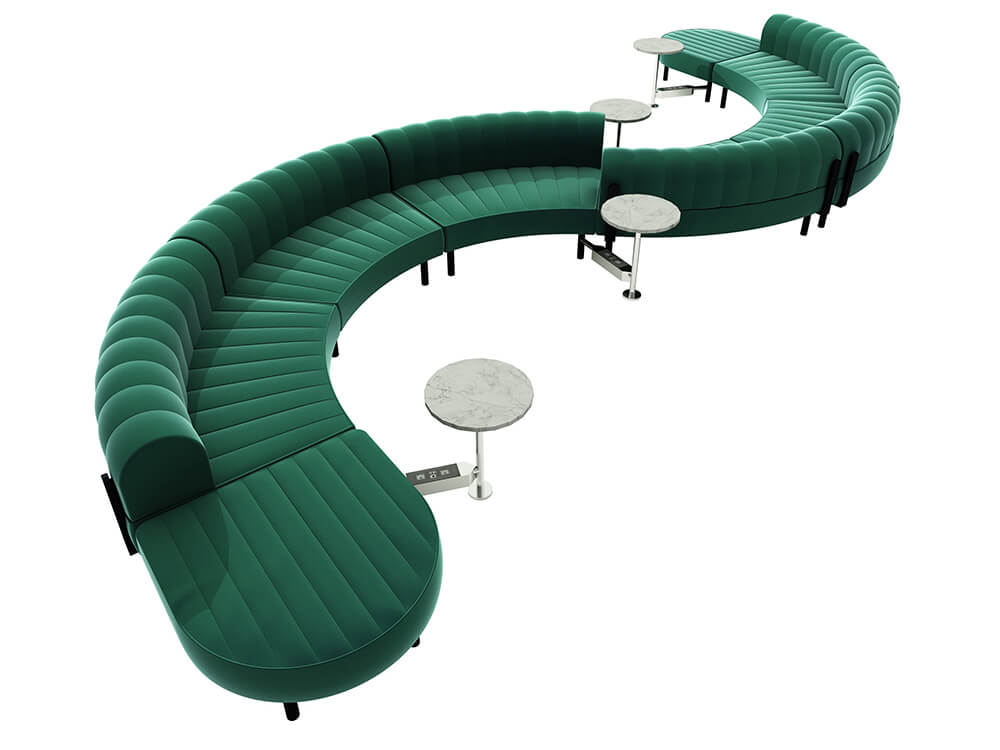 Endless Powered Low Back S Curve Sectional CESS 065