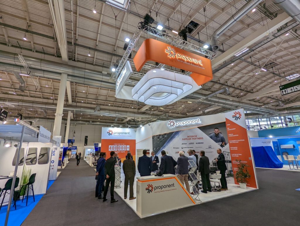 Trade show hanging sign example