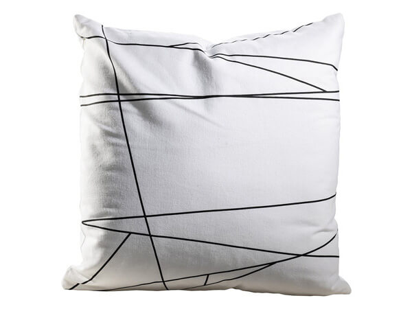 Linear Pillow White with Black Lines CEAC 040