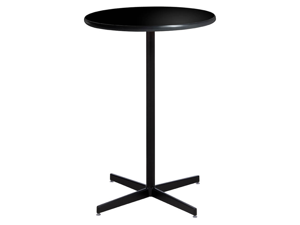 30 Round Bar Table w Black Top and Standard Black Base (CEBT-028)