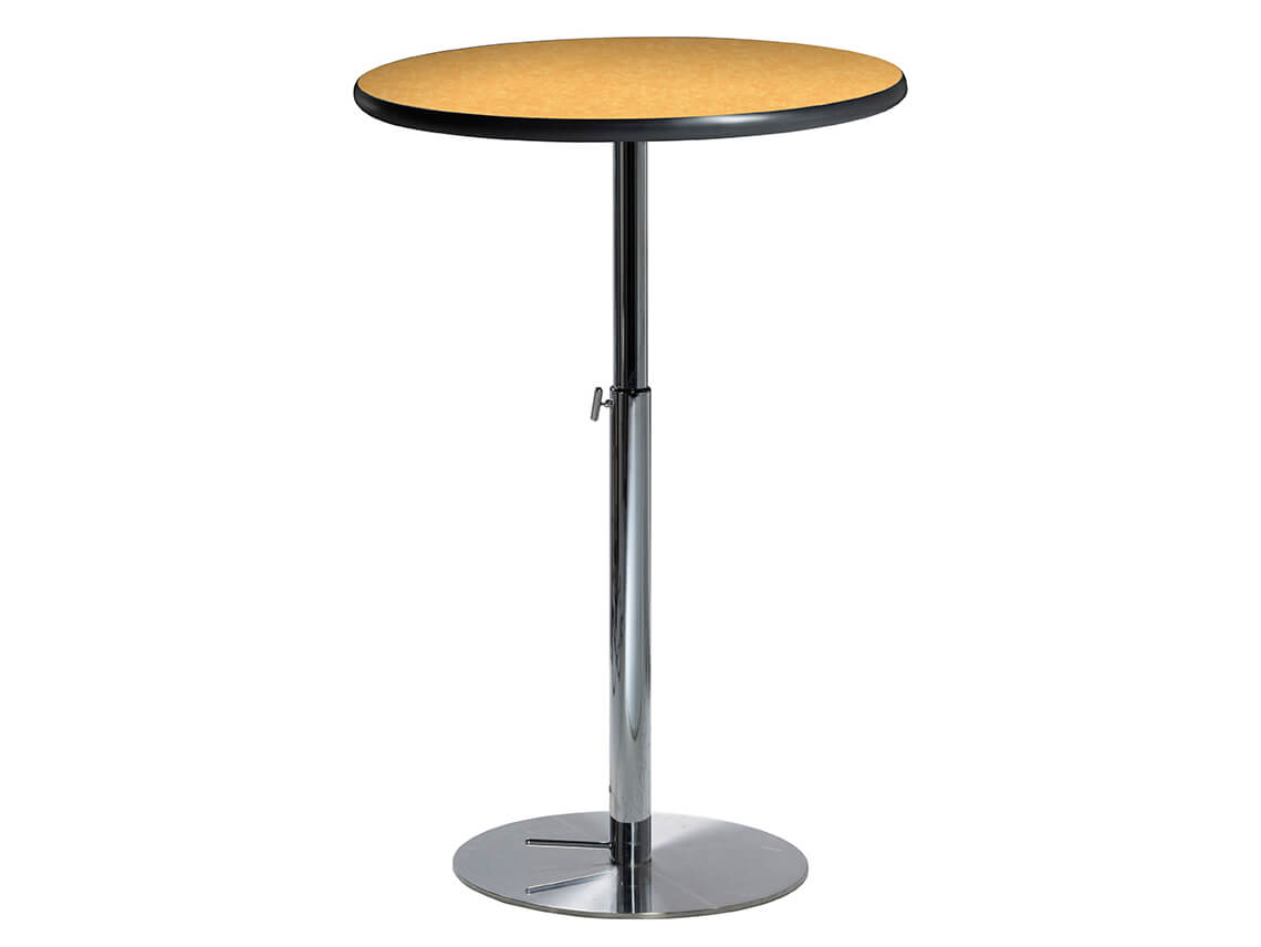 30 Round Bar Table w Brushed Yellow Top and Hydraulic Base (CEBT-034)