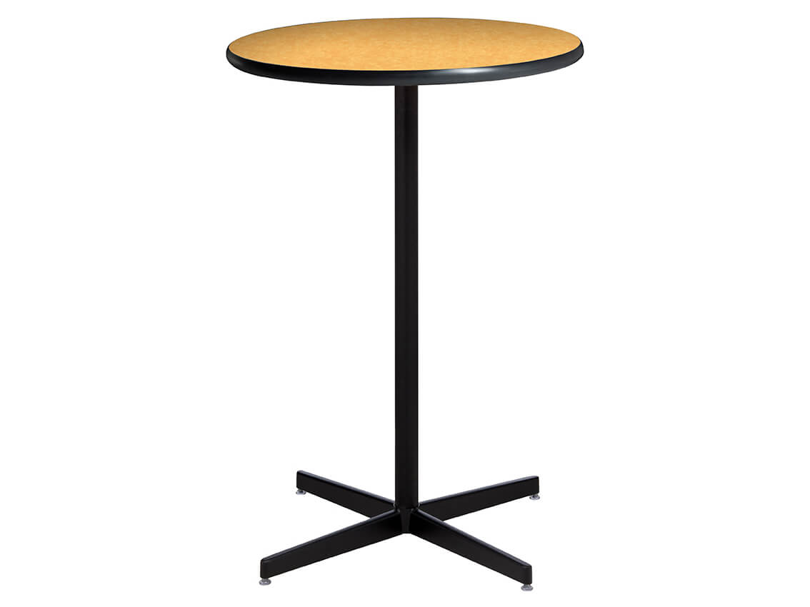 30 Round Bar Table w Brushed Yellow Top and Standard Black Base (CEBT-033)
