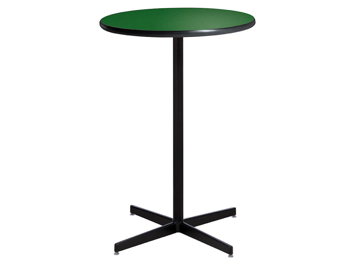 30 Round Bar Table w Green Top and Standard Black Base (CEBT-029)