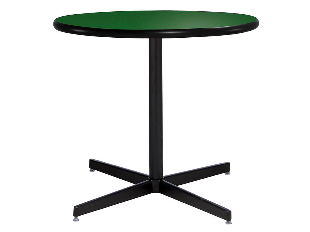 30 Round Cafe Table w Green Top and Standard Black Base (CECA-025)