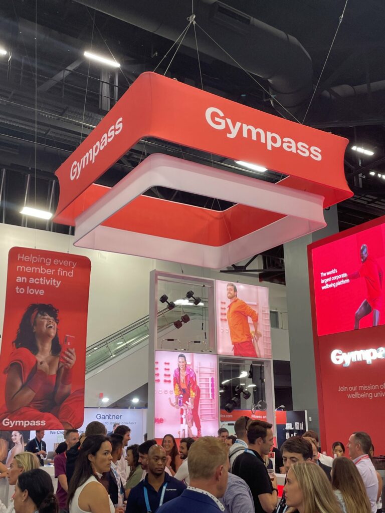 Trade show hanging sign example