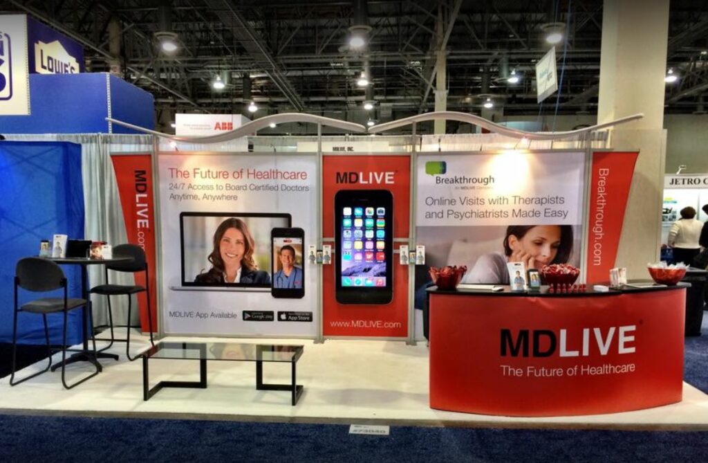 Contrast colors on the MD Live trade show booth