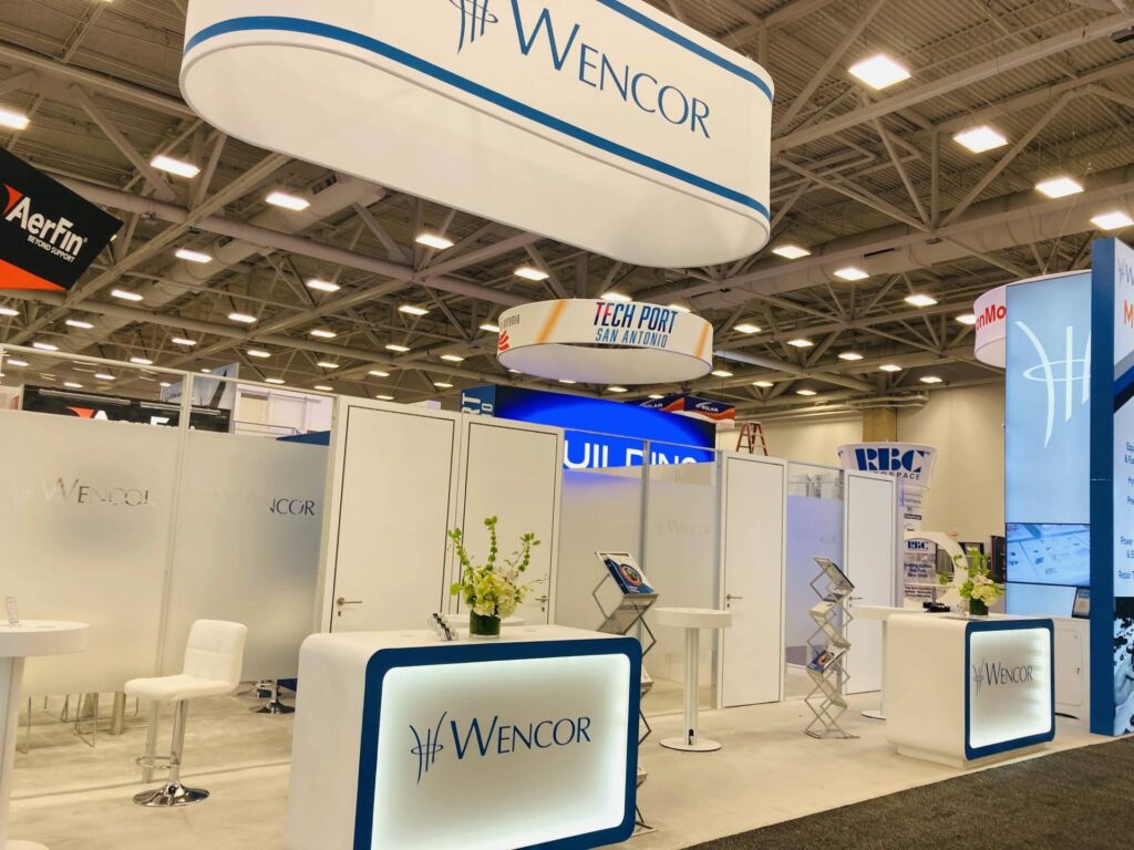 Wencor's booth is present at the trade show.