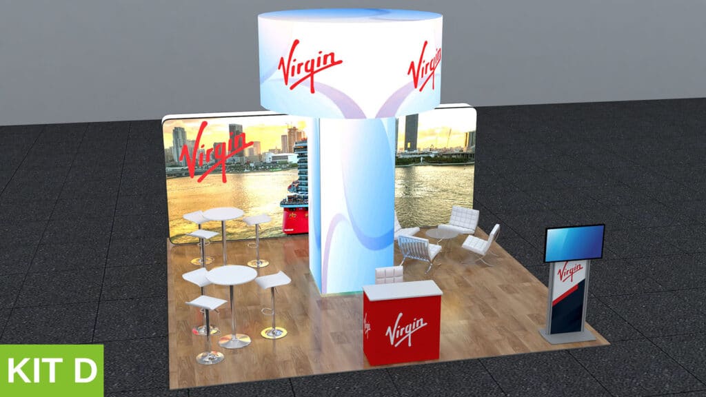 What is a Peninsula Booth? Example of Peninsula Booth for Virgin