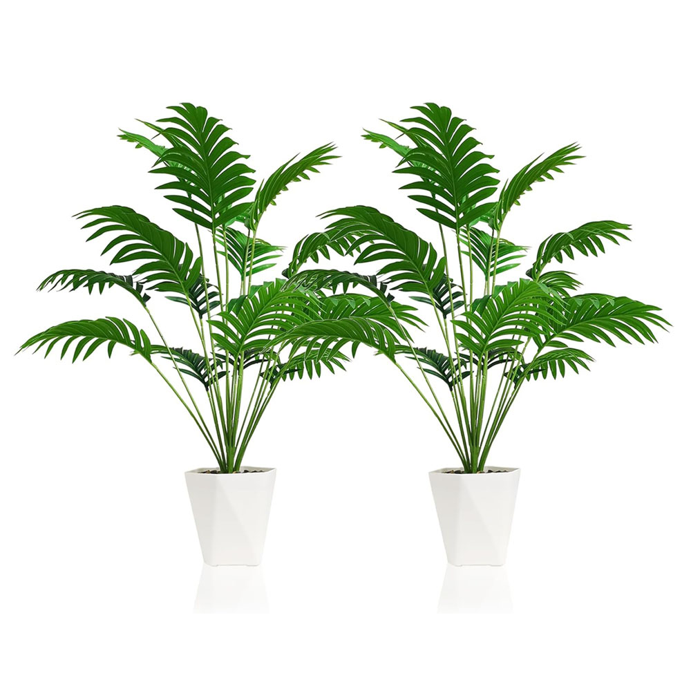 Artificial Palm Plant in White Planter 32 high 1000x1000 1