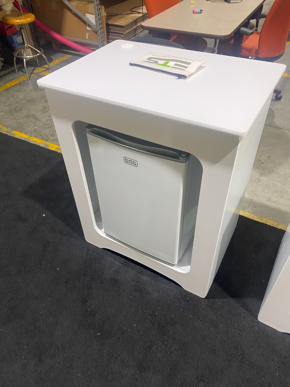 Mini Fridge and Cabinet